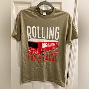 One Blood Rolling for a cause BIG RED BUS T shirt Unisex size S NEW